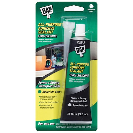 Dap DAP Clear Silicone All Purpose Sealant and Adhesive 2.8 oz 00755